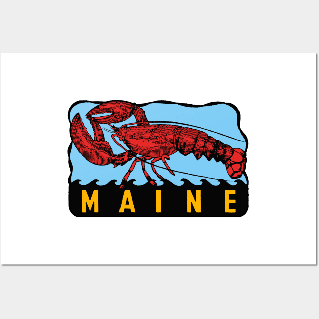 Vintage Style Maine New England Decal Wall Art by zsonn